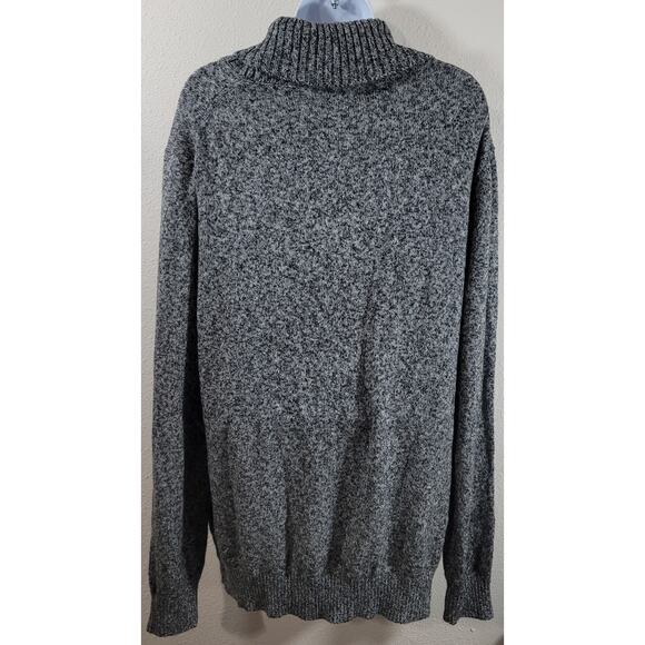 Goodfellow Co Black Marled Mock Collar Shawl Pullover Sweater Large Soft Stretch - Picture 2 of 6